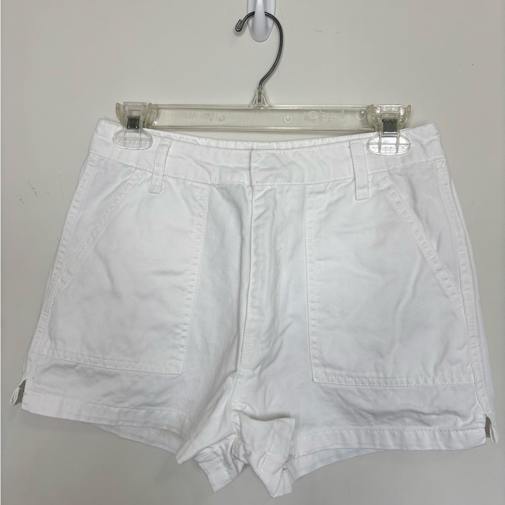 M1 Forever 21 White Denim Shorts High Rise Women Waist 27
